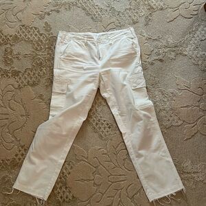 G1 white Cargo pant frayed edge